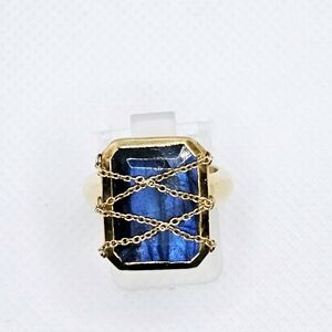 Designer Kristen Amato 8.60ctw Labradorite Ring 14k/925 Sz 6!